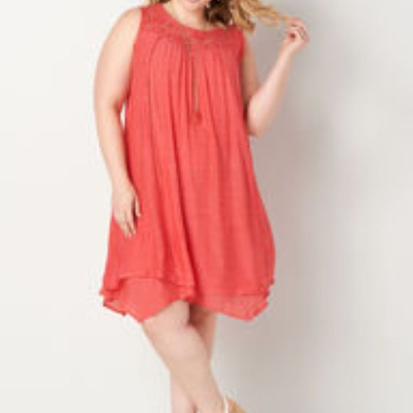 CJ Banks Dresses & Skirts - cJ Banks coral sleeveless spring summer dress